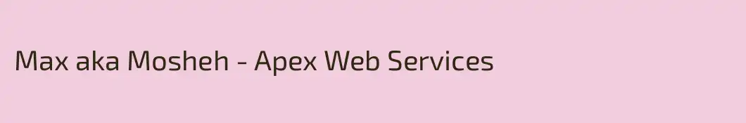 Max aka Mosheh - Apex Web Services
